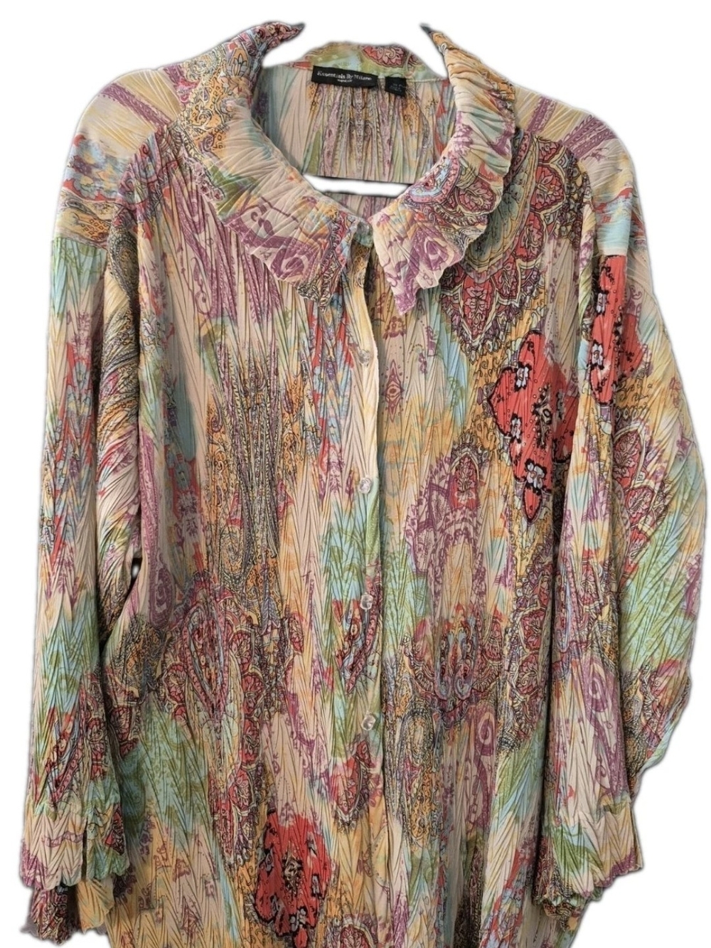 Essentials by Milano Multi-Color Paisley & Floral Button-Down Shirt